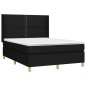 vidaXL Boxspringbett mit Matratze & LED Schwarz 140x190 cm Stoff vidaXL Boxspringbett mit Matratze & LED Schwarz 140x190 cm Stoff
