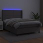 vidaXL Boxspringbett mit Matratze & LED Grau 140x200 cm Kunstleder vidaXL Boxspringbett mit Matratze & LED Grau 140x200 cm Kunstleder