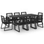 vidaXL 9-tlg. Garten-Essgruppe PVC Rattan Schwarz vidaXL 9-tlg. Garten-Essgruppe PVC Rattan Schwarz
