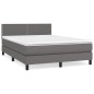 vidaXL Boxspringbett mit Matratze Grau 140x190 cm Kunstleder vidaXL Boxspringbett mit Matratze Grau 140x190 cm Kunstleder