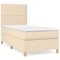vidaXL Boxspringbett mit Matratze Creme 80x200 cm Stoff vidaXL Boxspringbett mit Matratze Creme 80x200 cm Stoff