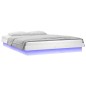 vidaXL Massivholzbett mit LEDs Weiß 140x190 cm vidaXL Massivholzbett mit LEDs Weiß 140x190 cm