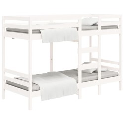 vidaXL Etagenbett Weiß 75x190 cm Massivholz Kiefer