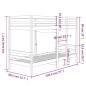vidaXL Etagenbett Weiß 75x190 cm Massivholz Kiefer vidaXL Etagenbett Weiß 75x190 cm Massivholz Kiefer