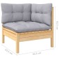 vidaXL 5-tlg. Garten-Lounge-Set mit Grauen Kissen Kiefernholz vidaXL 5-tlg. Garten-Lounge-Set mit Grauen Kissen Kiefernholz