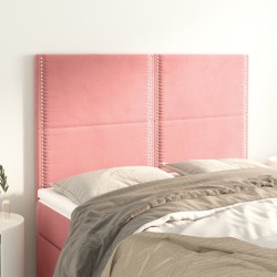 vidaXL Kopfteile 4 Stk. Rosa 72x5x78/88 cm Samt