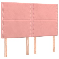 vidaXL Kopfteile 4 Stk. Rosa 72x5x78/88 cm Samt