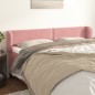 vidaXL Kopfteil mit Ohren Rosa 163x23x78/88 cm Samt vidaXL Kopfteil mit Ohren Rosa 163x23x78/88 cm Samt