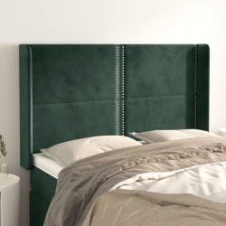 vidaXL Kopfteil mit Ohren Dunkelgrün 147x16x118/128 cm Samt