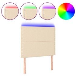 vidaXL LED Kopfteil Creme 80x5x118/128 cm Stoff