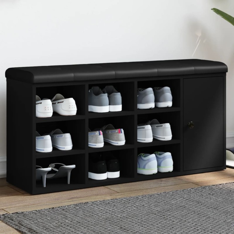 vidaXL Schuhbank Schwarz 102x32x50 cm Holzwerkstoff vidaXL Schuhbank Schwarz 102x32x50 cm Holzwerkstoff