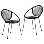 3-tlg. Garten-Essgruppe PVC Rattan Schwarz 3-tlg. Garten-Essgruppe PVC Rattan Schwarz