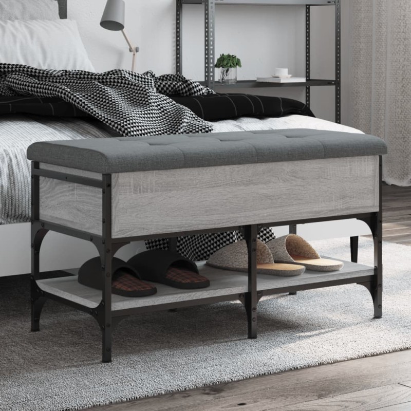 vidaXL Schuhbank Grau Sonoma 82x42x45 cm Holzwerkstoff vidaXL Schuhbank Grau Sonoma 82x42x45 cm Holzwerkstoff