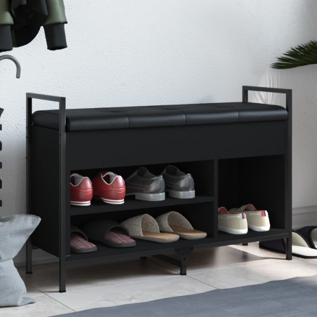 vidaXL Schuhbank Schwarz 85,5x32x57,5 cm Holzwerkstoff