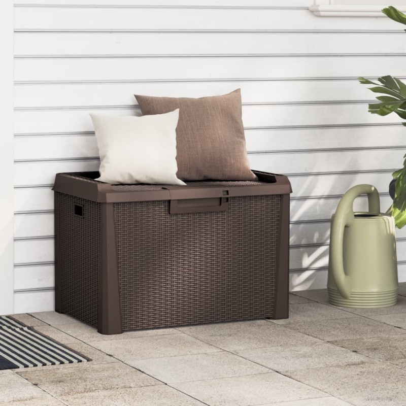 vidaXL Gartentruhe Braun 125 L PP vidaXL Gartentruhe Braun 125 L PP