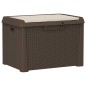 vidaXL Gartentruhe mit Sitzkissen Braun 125 L PP vidaXL Gartentruhe mit Sitzkissen Braun 125 L PP
