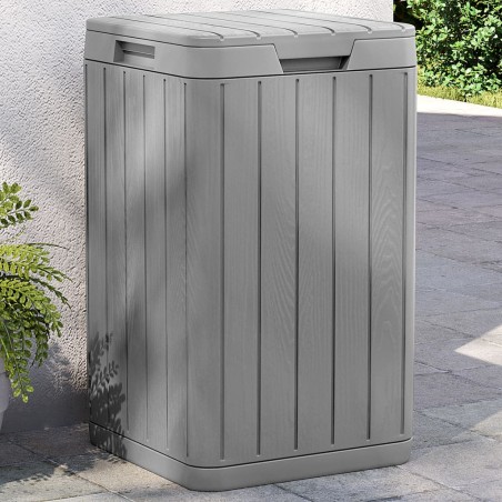 vidaXL Outdoor-Mülltonne Grau 38x38x65 cm PP