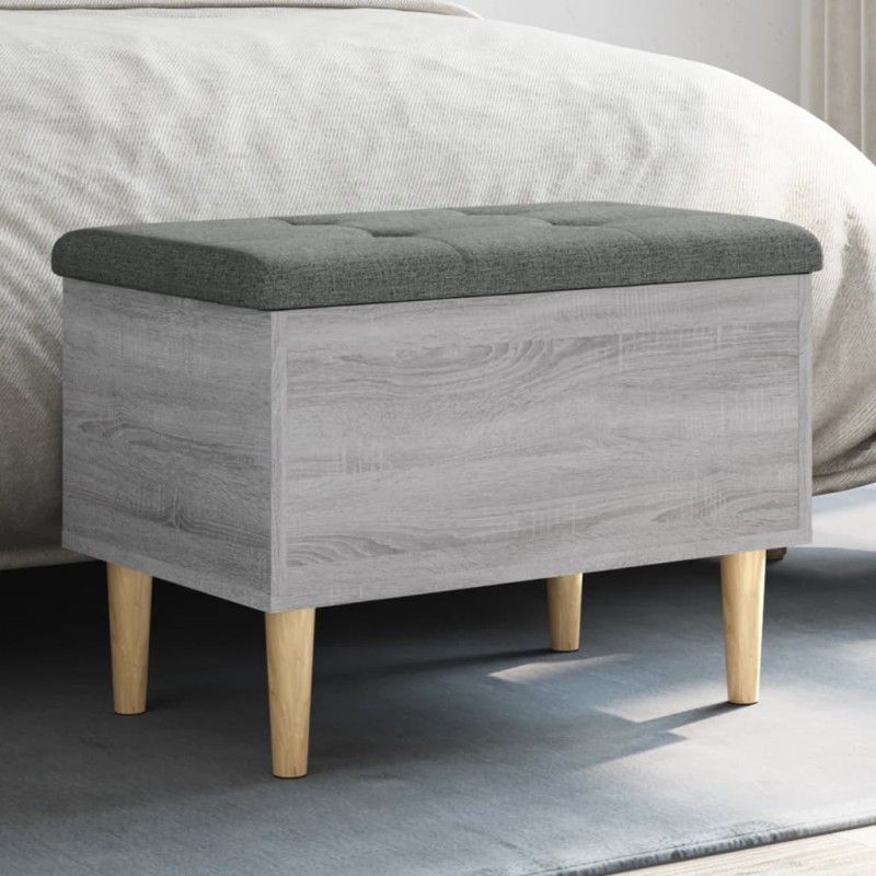 vidaXL Sitzbank mit Stauraum Grau Sonoma 62x42x46 cm Holzwerkstoff vidaXL Sitzbank mit Stauraum Grau Sonoma 62x42x46 cm Holzwerkstoff