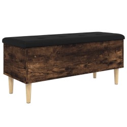 vidaXL Sitzbank mit Stauraum Räuchereiche 102x42x46 cm Holzwerkstoff