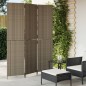vidaXL Paravent 3-tlg. Grau Poly Rattan vidaXL Paravent 3-tlg. Grau Poly Rattan