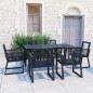 7-tlg. Garten-Essgruppe PVC Rattan Schwarz 7-tlg. Garten-Essgruppe PVC Rattan Schwarz
