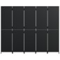 vidaXL Paravent 5-tlg. Schwarz Poly Rattan vidaXL Paravent 5-tlg. Schwarz Poly Rattan