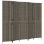 vidaXL Paravent 5-tlg. Grau Poly Rattan vidaXL Paravent 5-tlg. Grau Poly Rattan
