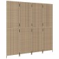 vidaXL Paravent 4-tlg. Beige Poly Rattan vidaXL Paravent 4-tlg. Beige Poly Rattan