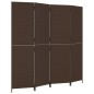 vidaXL Paravent 4-tlg. Braun Poly Rattan vidaXL Paravent 4-tlg. Braun Poly Rattan