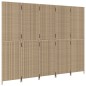 vidaXL Paravent 5-tlg. Beige Poly Rattan