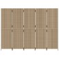 vidaXL Paravent 5-tlg. Beige Poly Rattan