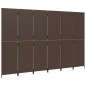 vidaXL Paravent 6-tlg. Braun Poly Rattan vidaXL Paravent 6-tlg. Braun Poly Rattan