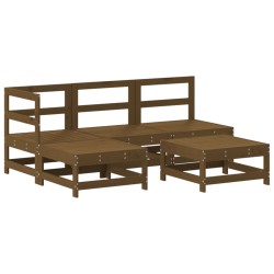 vidaXL 5-tlg. Garten-Lounge-Set Honigbraun Massivholz Kiefer