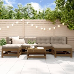 vidaXL 7-tlg. Garten-Lounge-Set Honigbraun Massivholz Kiefer