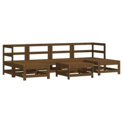 vidaXL 7-tlg. Garten-Lounge-Set Honigbraun Massivholz Kiefer