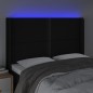 vidaXL LED Kopfteil Schwarz 147x16x118/128 cm Stoff