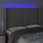 vidaXL LED Kopfteil Grau 147x16x118/128 cm Kunstleder vidaXL LED Kopfteil Grau 147x16x118/128 cm Kunstleder