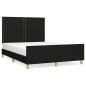 vidaXL Bettgestell mit Kopfteil Schwarz 140x190 cm Stoff vidaXL Bettgestell mit Kopfteil Schwarz 140x190 cm Stoff