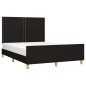 vidaXL Bettgestell mit Kopfteil Schwarz 140x190 cm Stoff vidaXL Bettgestell mit Kopfteil Schwarz 140x190 cm Stoff