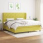 vidaXL Boxspringbett mit Matratze Grün 200x200 cm Stoff vidaXL Boxspringbett mit Matratze Grün 200x200 cm Stoff