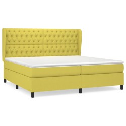 vidaXL Boxspringbett mit Matratze Grün 200x200 cm Stoff