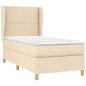 vidaXL Boxspringbett mit Matratze Creme 80x200 cm Stoff vidaXL Boxspringbett mit Matratze Creme 80x200 cm Stoff