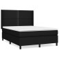 vidaXL Boxspringbett mit Matratze Schwarz 140x190 cm Stoff vidaXL Boxspringbett mit Matratze Schwarz 140x190 cm Stoff