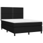 vidaXL Boxspringbett mit Matratze & LED Schwarz 140x200 cm Stoff vidaXL Boxspringbett mit Matratze & LED Schwarz 140x200 cm Stoff