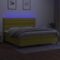 vidaXL Boxspringbett mit Matratze & LED Grün 200x200 cm Stoff vidaXL Boxspringbett mit Matratze & LED Grün 200x200 cm Stoff