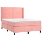 vidaXL Boxspringbett mit Matratze Rosa 140x190 cm Samt vidaXL Boxspringbett mit Matratze Rosa 140x190 cm Samt