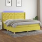 vidaXL Boxspringbett mit Matratze & LED Grün 200x200 cm Stoff vidaXL Boxspringbett mit Matratze & LED Grün 200x200 cm Stoff