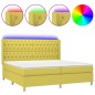 vidaXL Boxspringbett mit Matratze & LED Grün 200x200 cm Stoff vidaXL Boxspringbett mit Matratze & LED Grün 200x200 cm Stoff