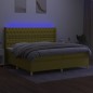 vidaXL Boxspringbett mit Matratze & LED Grün 200x200 cm Stoff vidaXL Boxspringbett mit Matratze & LED Grün 200x200 cm Stoff