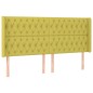 vidaXL Boxspringbett mit Matratze & LED Grün 200x200 cm Stoff vidaXL Boxspringbett mit Matratze & LED Grün 200x200 cm Stoff